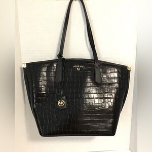 Michael Kors  Jane Large Embossed Leather Tote Black Pristine